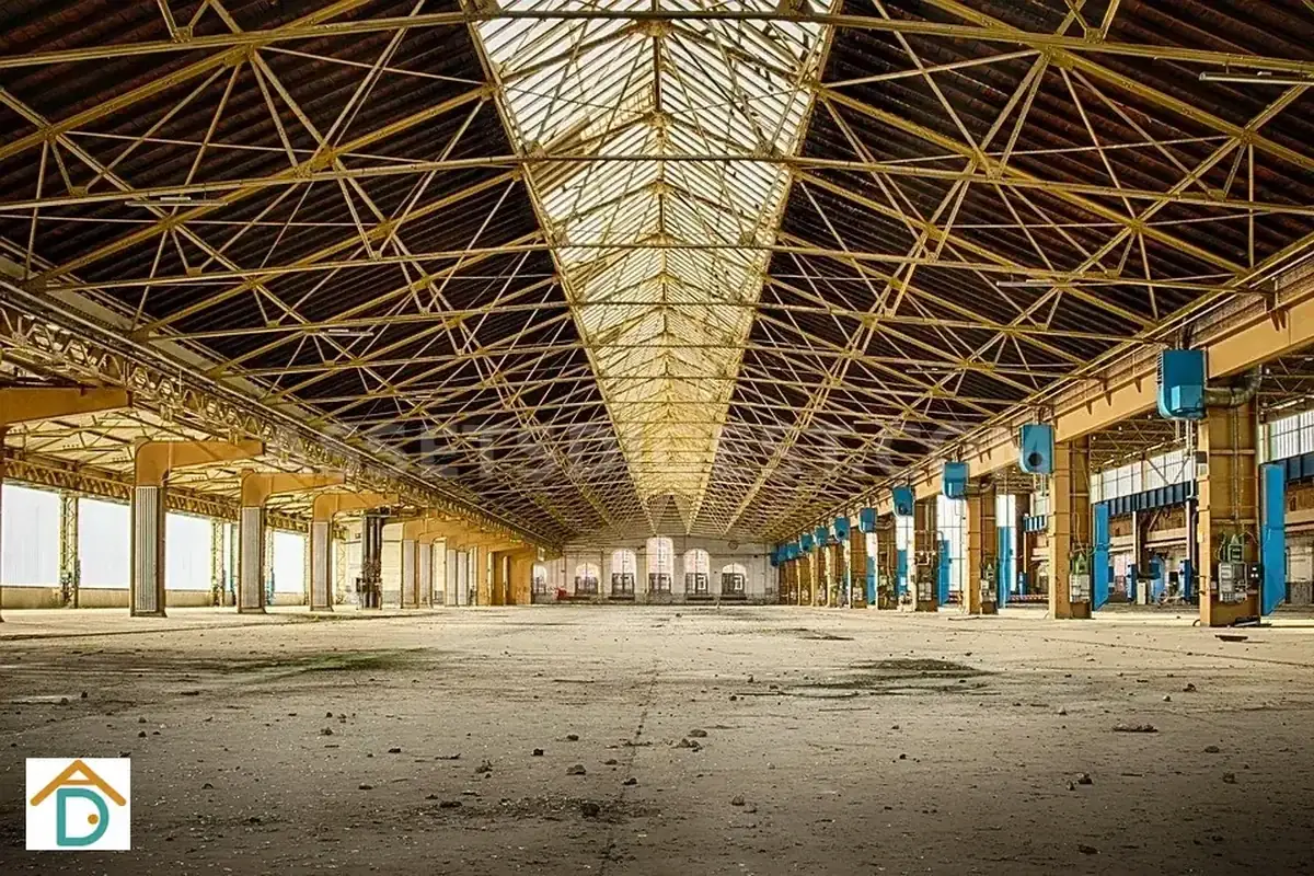 Comparison image showing ground-floor versus ramp-up factory or warehouse access